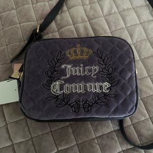 Juicy Couture Purple and Black Crossbody Bag with Embroidered Design